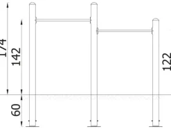 A4K dobbel Pull-up bars