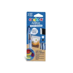 Akryl tusjer brush sort/hvit