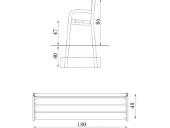 Benk med rygg for nedgraving