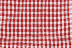 Bomullstoff smårutet rød