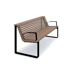 Brenna benk med rygg og armlener