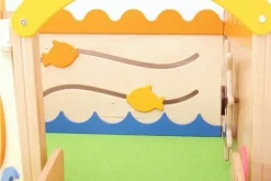 Båt lekehjørne med trapp og sklie