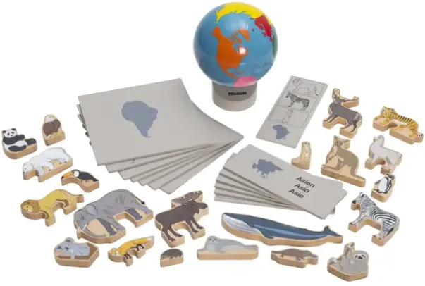 Dyr og kontinent sett