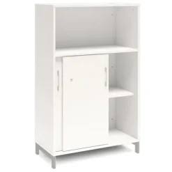 Ergo kontorskap M med skyvedør hvit