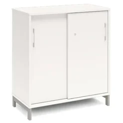 Ergo kontorskap S med skyvedør hvit