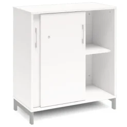 Ergo kontorskap S med skyvedør hvit