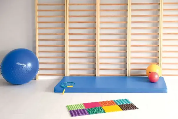 Fallmatte med antiskli blå