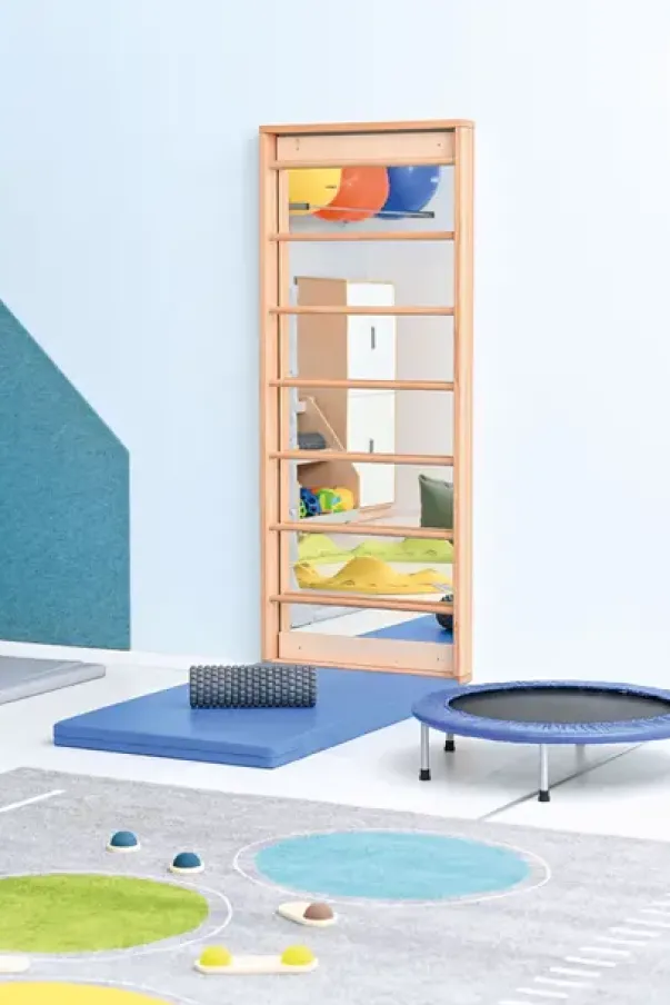 Fallmatte med antiskli blå