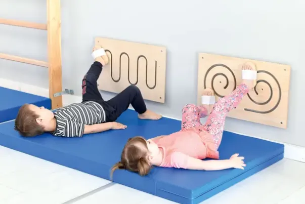 Fallmatte med antiskli blå