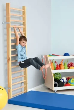 Fallmatte med antiskli blå