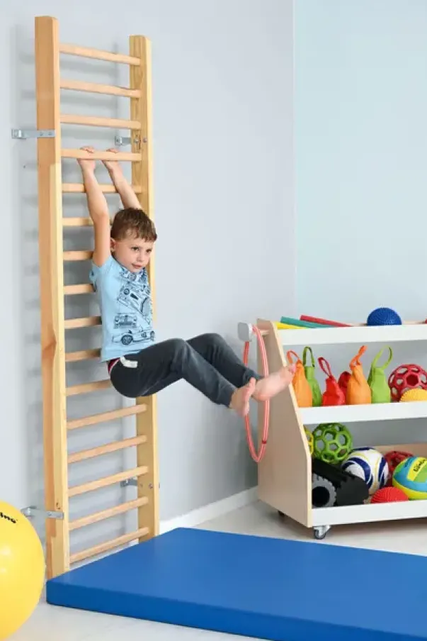 Fallmatte med antiskli blå