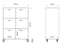 Freja skolereol 6 rom høy hvit