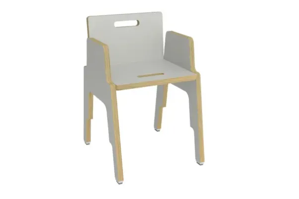 Frigg stablebar stol m.armlener lys grå