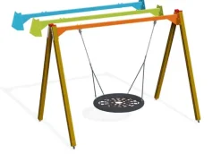 Fugleredehuske med trestolper blå