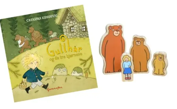 Gullhår og de tre bjørnene bok m figurer