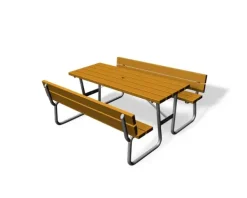 Hansa piknikbord med ryggstøtte