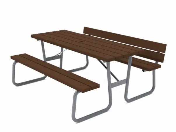 Hansa piknikbord med ryggstøtte en side