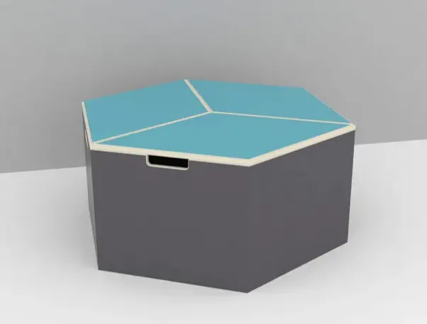 Hexa modul oppbevaringsboks blå