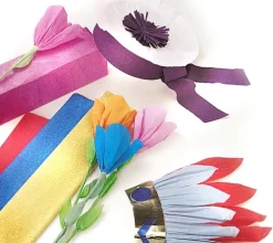 Kreppapir blå metallic