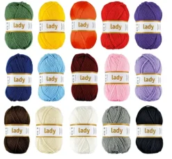 Lady akrylgarn stor mix pakke 7,5 kg