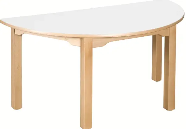 Marius laminatbord halvrundt hvit