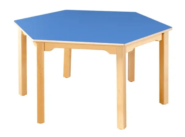 Marius laminatbord sekskant blå