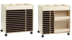 Materialvogn i hvitpigmentert bjerk