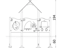 Milo lekehus med aktivitetspaneler
