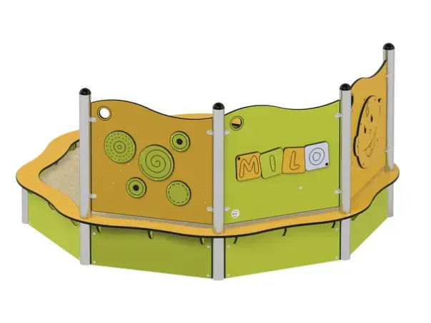 Milo sandkasse med aktivitetspaneler