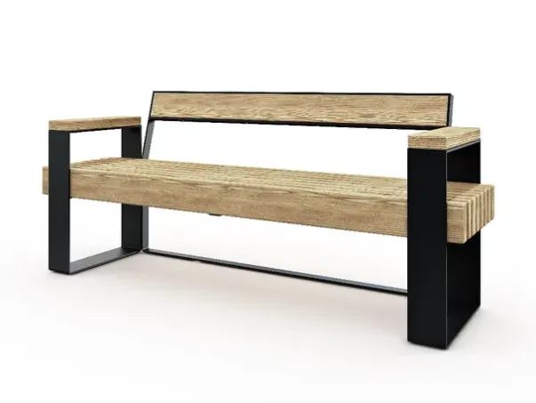 Momentum benk med rygg og armlener