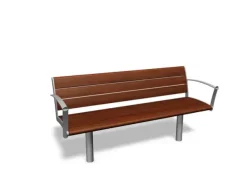 NIFO benk med rygg og armlener 3 seter