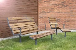 NIFO Easy Solbenk med fotskammel