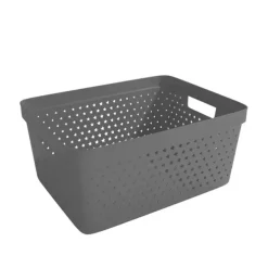 Oppbevaringskurv lav grå