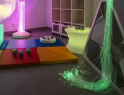 Optiske lysfibre med lyskilde