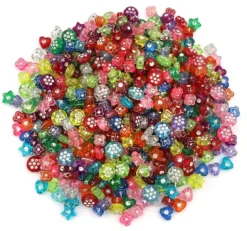 Plastperler mix med rhinstener