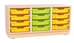 Quadro S benk for plastskuffer 3 rom