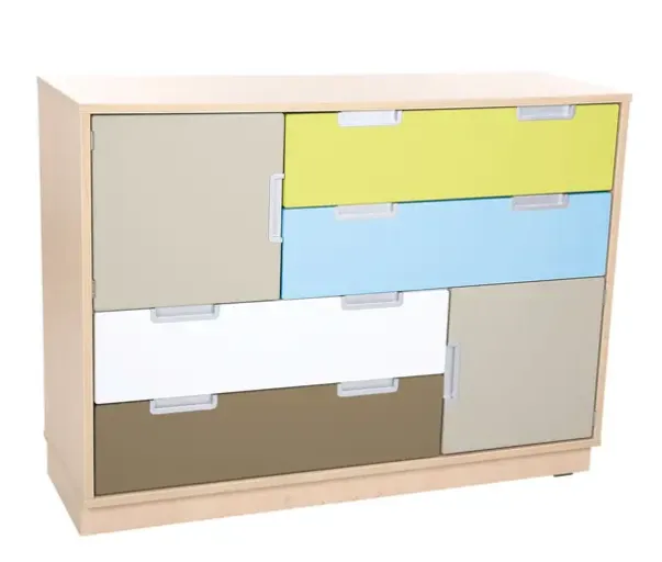 Quadro skuff bred kremhvit