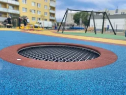 Rado trampoline SBR kant rødbrun