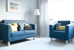 Rektangulær pute blå