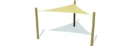 Solseil trekant med stolper