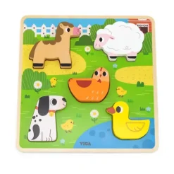 Taktilt blokkpuslespill bondegård