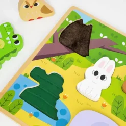 Taktilt blokkpuslespill dyr