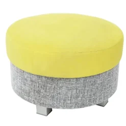 Trend rund puff grå/grønn