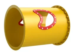 Tunnelsklie rett rør med vinduer gul