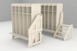 Vegghengt påkledningsbenk 2 trinn