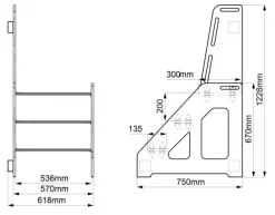 Vegghengt påkledningsbenk 2 trinn