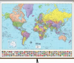 Verdens kart med flagg